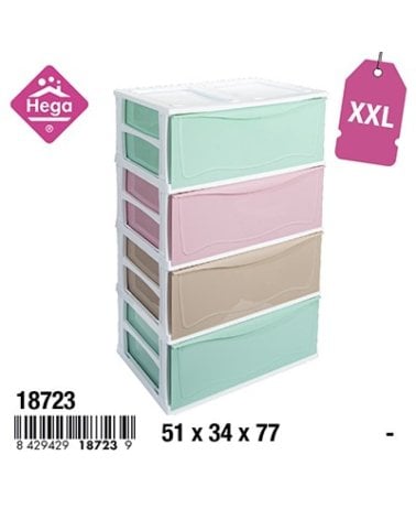 Cajonera Kremlin XXL 4 Cajones Multicolores Gran Capacidad Almacenamiento