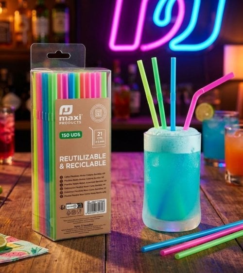 Set de 150 Pajitas Flexibles de Polipropileno