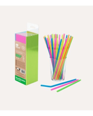 Set de 150 Pajitas Flexibles de Polipropileno