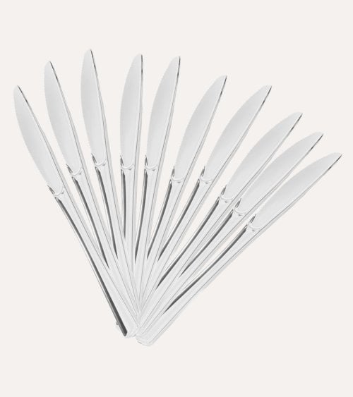 Set de 10 Cuchillos Metalizados Reutilizables de Plástico
