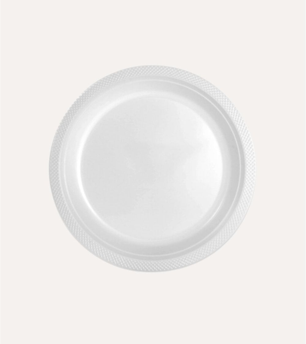 Set de 10 Platos Llanos Premium Reutilizables de Plástico