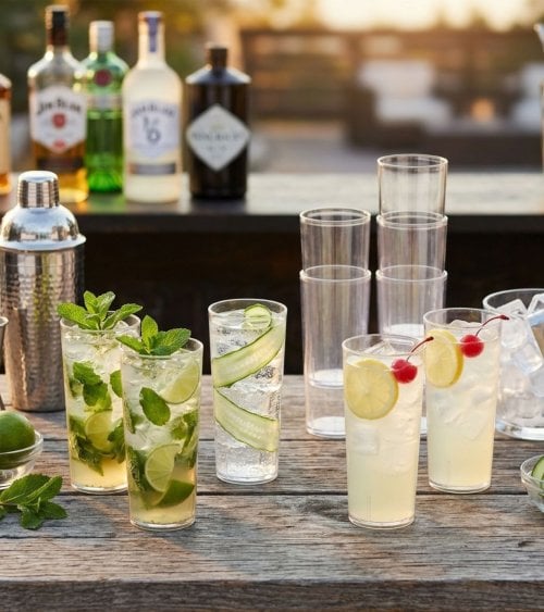 Set de 10 Vasos de Tubo de Plástico