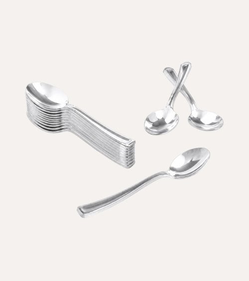 Set de 12 Cucharitas Metalizadas de Plástico