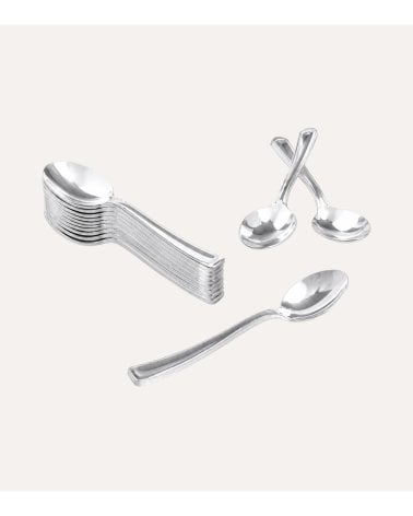 Set de 12 Cucharitas Metalizadas de Plástico