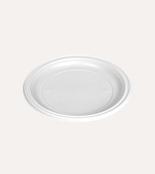 Set de 12 Platos LLanos de Plástico Reutilizables