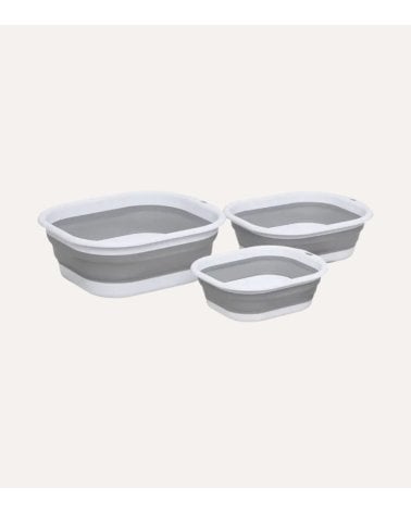 Set de 3 Cubos Cuadrados Retráctiles de Polipropileno