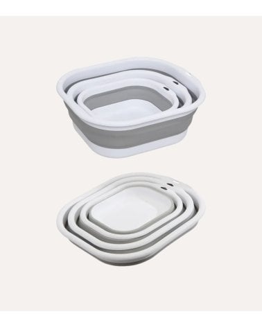Set de 3 Cubos Cuadrados Retráctiles de Polipropileno