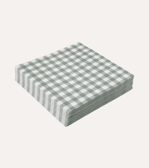 Set de 20 Servilletas de Cuadros con Doble Capa de Papel