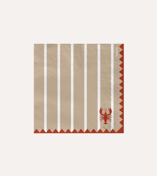 Set de 20 Servilletas Langosta con Doble Capa de Papel