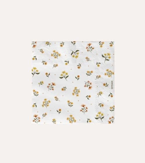 Set de 20 Servilletas Minimal Flores con Doble Capa de Papel