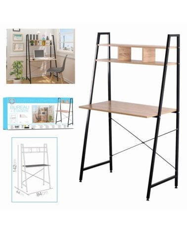 Escritorio Estilo Industrial con Estantería Integrada