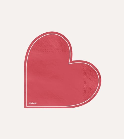 Set de 20 Servilletas de Corazon con Doble Capa de Papel
