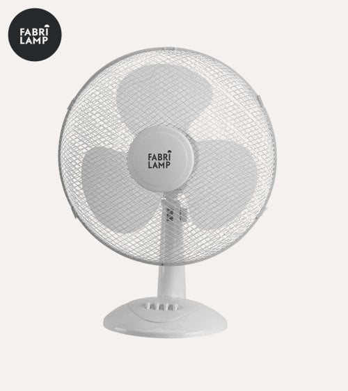 Ventilador de Mesa con 3 Aspas y 2 Velocidades de Metal y Policarbonato