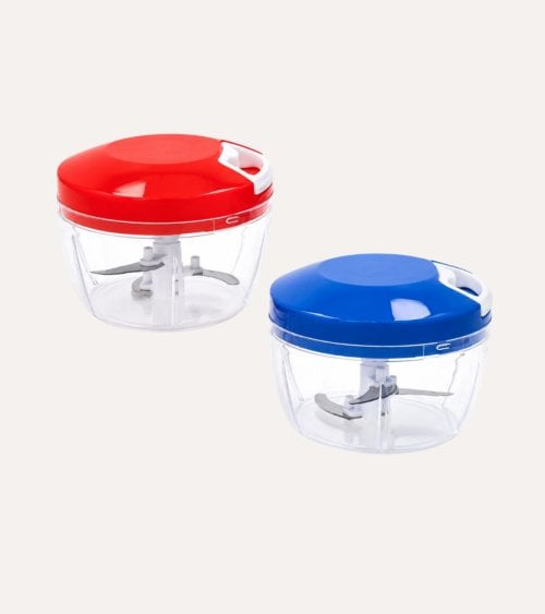Picadora Manual Pequeña para Verduras de Plástico y Acero Inoxidable