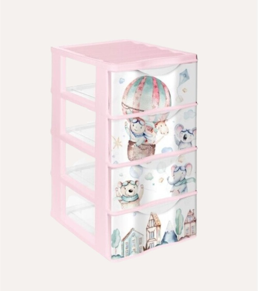 Cajonera Infantil Wagon de 4 Cajones de Plástico