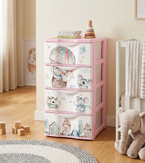Cajonera Infantil Wagon de 4 Cajones de Plástico