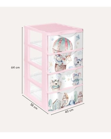 Cajonera Infantil Wagon de 4 Cajones de Plástico