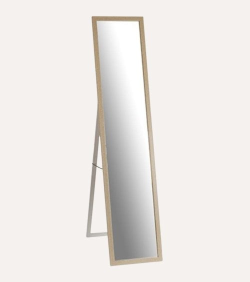 Espejo de Pie Rectangular con Marco en Madera Natural
