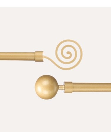 Barra de Cortina Extensible Espiral o Bola de Hierro y Aluminio