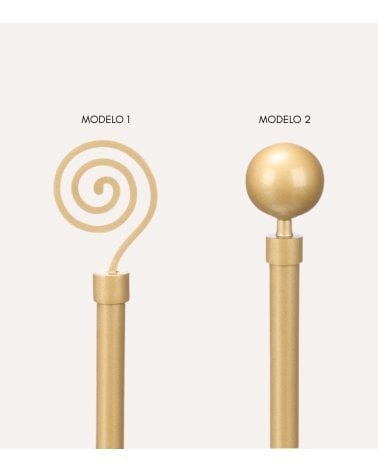 Barra de Cortina Extensible Espiral o Bola de Hierro y Aluminio