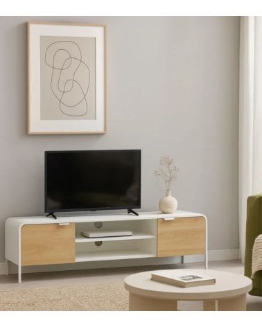 Mueble de TV con 2 puertas y 2 Estantes de MDF