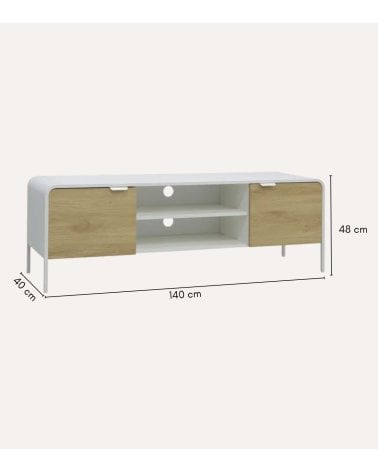 Mueble de TV con 2 puertas y 2 Estantes de MDF