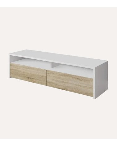 Mueble de TV Kioto con 2 Estantes y 2 Puertas de Melamina