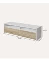 Mueble de TV Kioto con 2 Estantes y 2 Puertas de Melamina