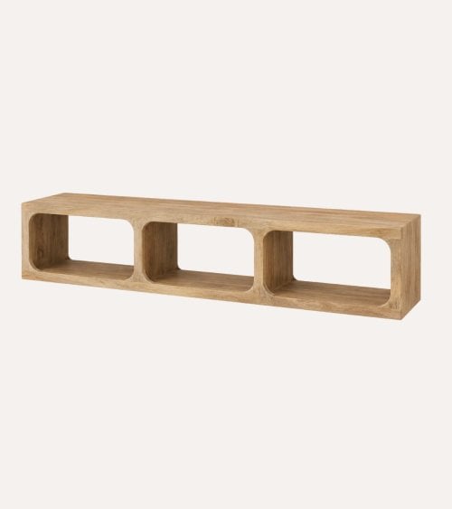 Mueble de TV con 3 Estantes de Madera de Madera de Acacia