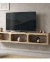 Mueble de TV con 3 Estantes de Madera de Madera de Acacia
