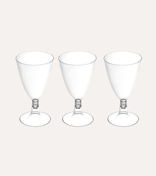 Set de 3 Copas para Agua o Vino de Poliestireno