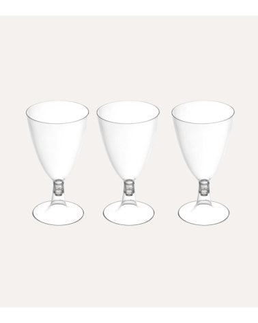 Set de 3 Copas para Agua o Vino de Poliestireno