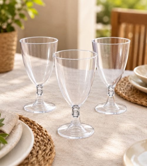 Set de 3 Copas para Agua o Vino de Poliestireno