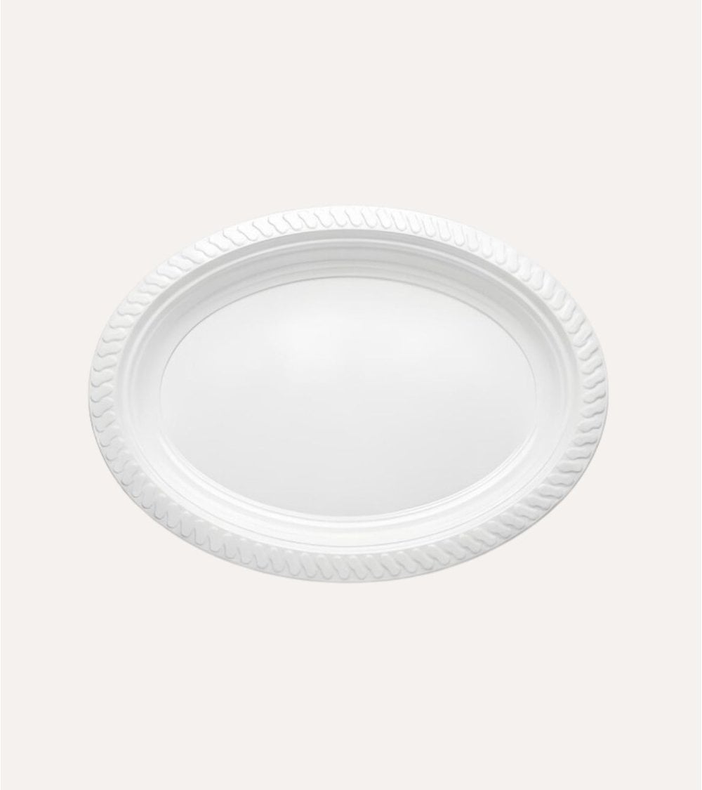 Set de 3 Platos Ovalados Grandes Reutilizables de Poliestireno