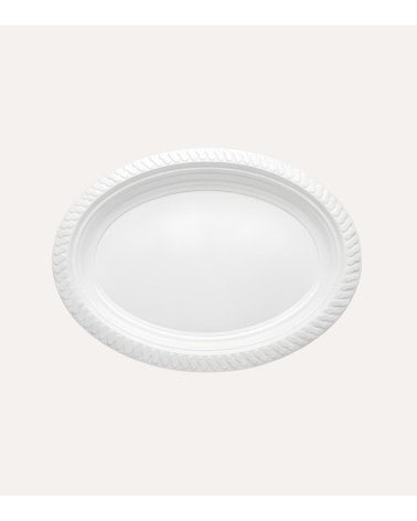 Set de 3 Platos Ovalados Grandes Reutilizables de Poliestireno