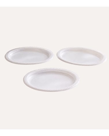 Set de 3 Platos Ovalados Grandes Reutilizables de Poliestireno