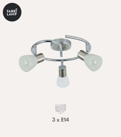 Lámpara Colgante Cholo de Metal con 3 Focos de Cristal