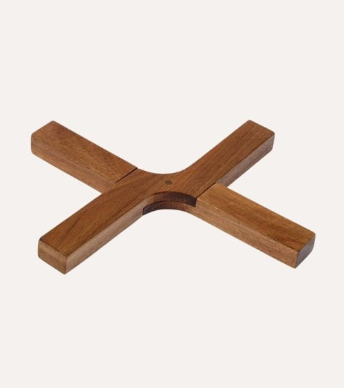 Salvamantel en Cruz Plegable de Madera de Acacia