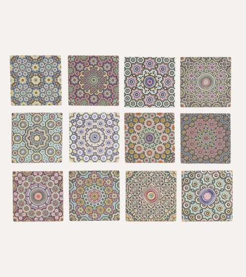 Posavaso Mandala de Cerámica Dolomite y Base de Corcho