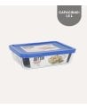 Fuente Rectangular de Vidrio con Tapa de Plástico