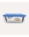Fuente Rectangular de Vidrio con Tapa de Plástico