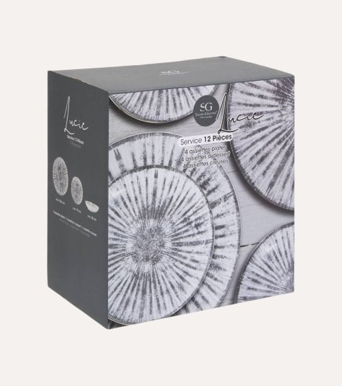 Vajilla Lucie de 12 Piezas de Porcelana
