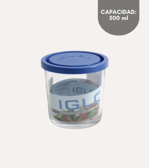 Tarro Igloo de Vidrio con Tapa de Plástico