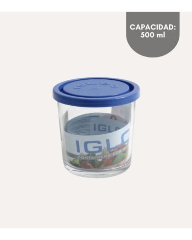 Tarro Igloo de Vidrio con Tapa de Plástico
