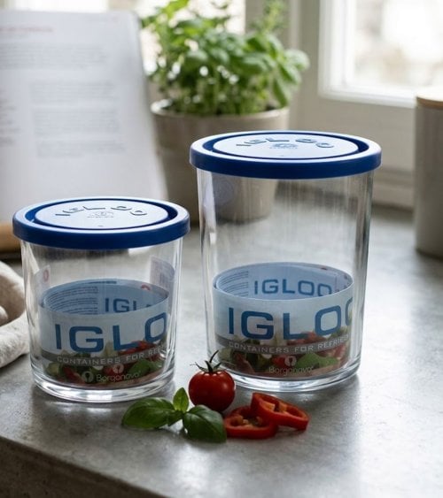 Tarro Igloo de Vidrio con Tapa de Plástico