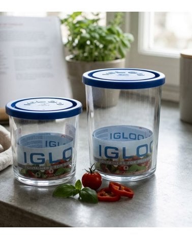 Tarro Igloo de Vidrio con Tapa de Plástico