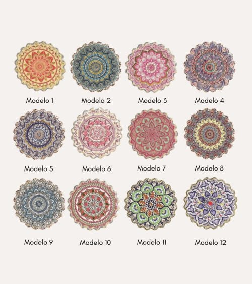Posavaso Redondo Mandala de Cerámica Dolomite y Base de Corcho