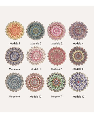 Posavaso Redondo Mandala de Cerámica Dolomite y Base de Corcho
