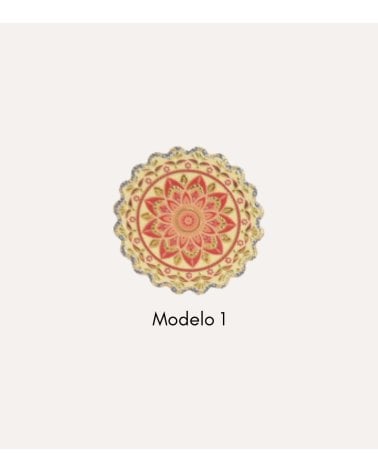 Posavaso Redondo Mandala de Cerámica Dolomite y Base de Corcho