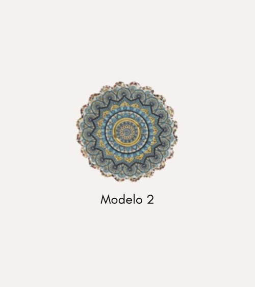 Posavaso Redondo Mandala de Cerámica Dolomite y Base de Corcho
